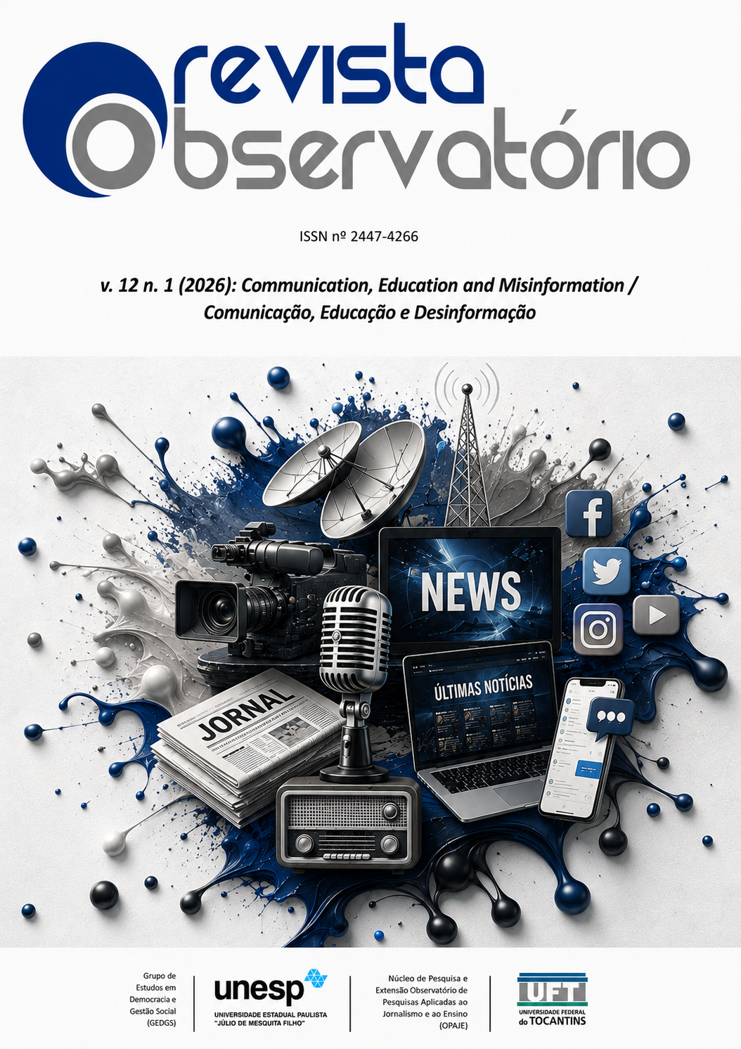 					Visualizar v. 12 n. 1 (2026): Communication, Education and Misinformation / Comunicação, Educação e Desinformação V. 12 n. 1 (2026) 
				