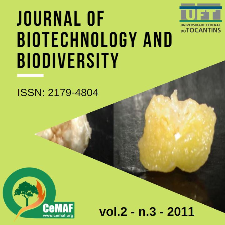 					Visualizar v. 2 n. 3 (2011): Journal of Biotechnology and Biodiversity
				