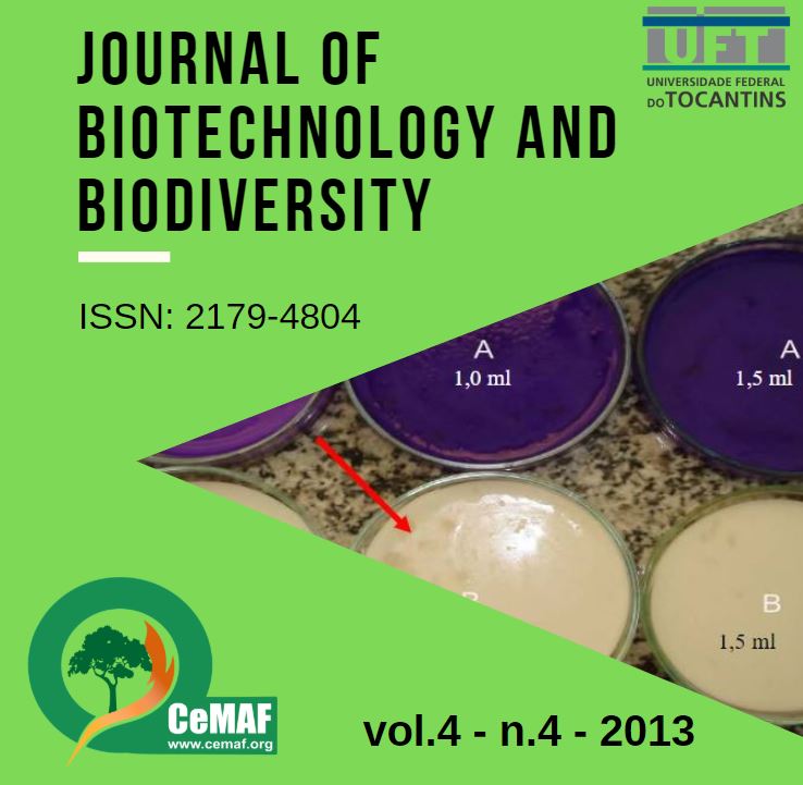 					Visualizar v. 4 n. 4 (2013): Journal of Biotechnology and Biodiversity
				